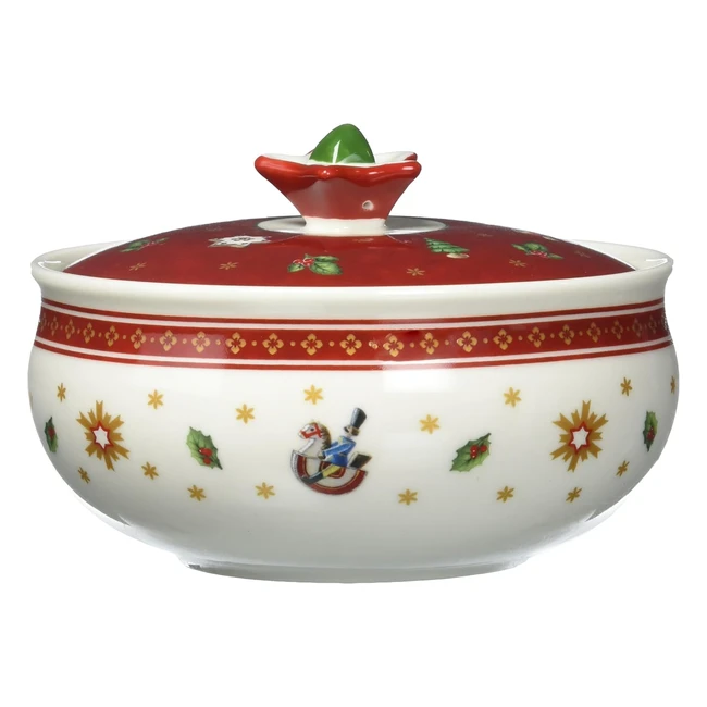 Villeroy & Boch Toys Delight Porcelain Sugar Bowl - Premium White/Red - Charming Design