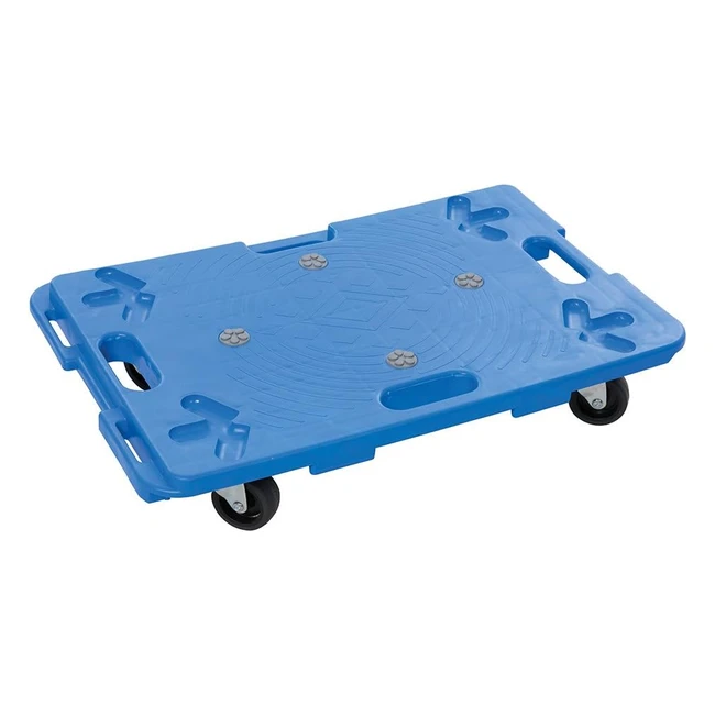 Chariot Plateforme Plastique Empilable Silverline 407053 - Poignées Transport - 4 Roulettes Pivotantes - Usage Intensif