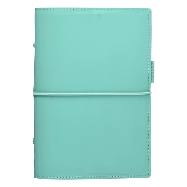 Agenda personale Domino Patent Turchese - Ref. 12345 - Copertina lucida - Chiusura elastica