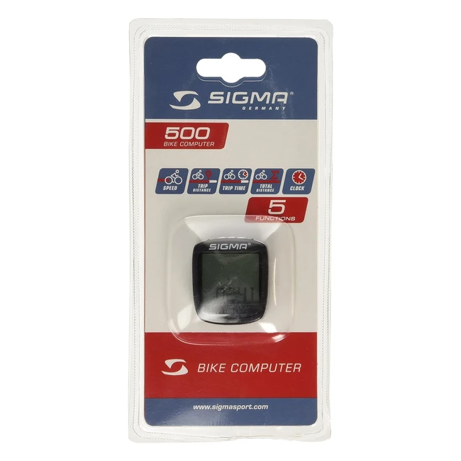 Sigma Sport 500 - Ordinateur pour vélo - Mesure vitesse, distance, temps - Référence: BC500