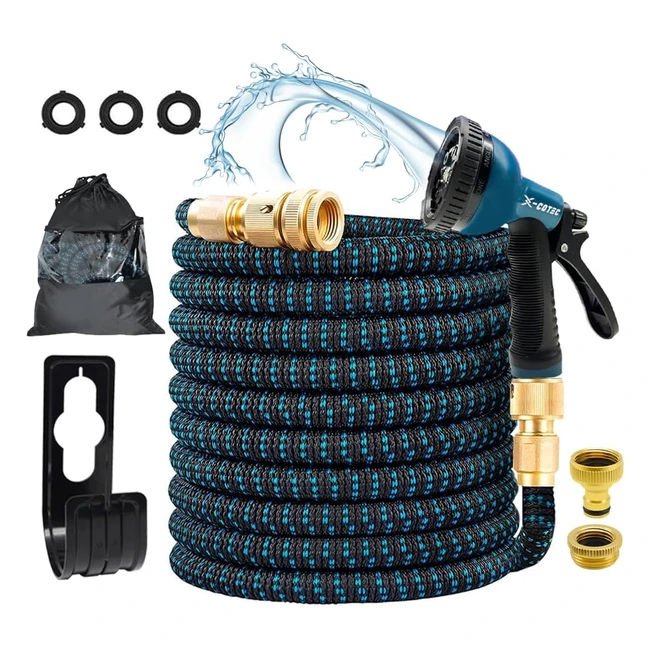 Tuyau d'arrosage extensible Xcotec 15m avec 10 modes de pulvérisation