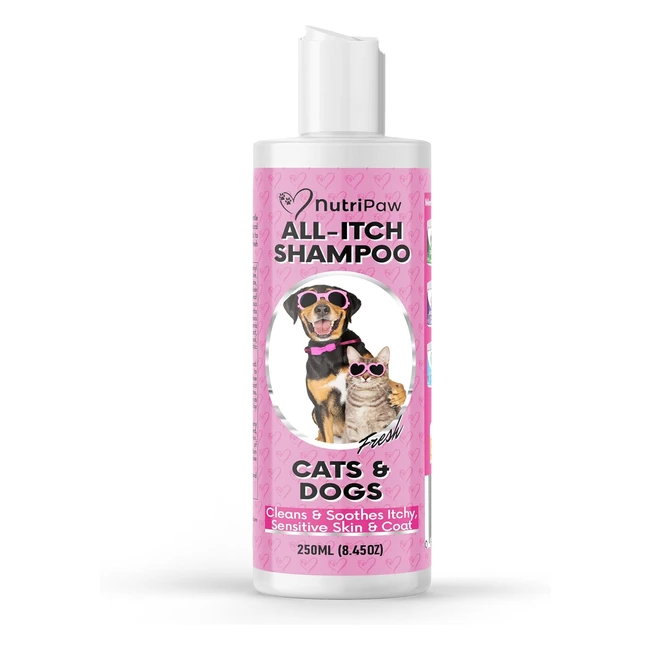 Nutripaw Allitch Shampoo for Dogs & Cats | Soothes Itchy Skin | Nourishes Coat | Oat Milk, Aloe Vera, Peppermint