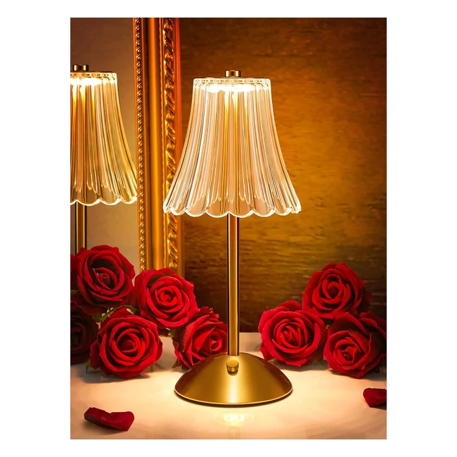 One Fire Table Lamp - Dimmable Bedside Lamp with 3 Colors - Rechargeable Battery Operated Lamp
