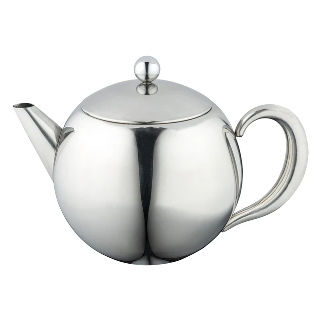 Caf Ole RT017X Rondeo Stainless Steel Tea Pot - Easy Pour Teapot with Infuser Ba