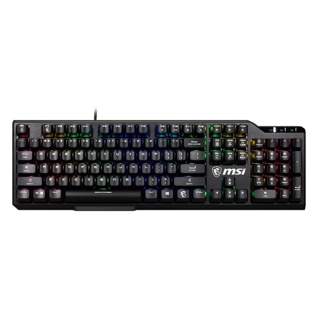 MSI Vigor GK41 Gaming Keyboard UK Layout - Kailh Red Profile Switches - Ergonomic Floating Keycaps