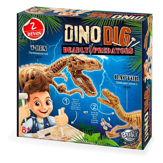 Buki 2139 Dino Dig - Creusez et dcouvrez des squelettes de dinosaures