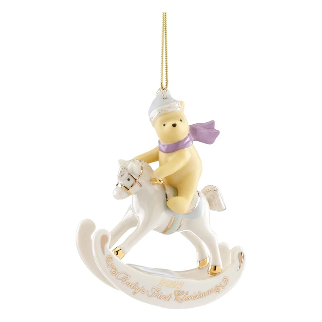 Lenox 2023 Winnie the Pooh Baby's 1st Christmas Ornament Porcelain Multi Color 032