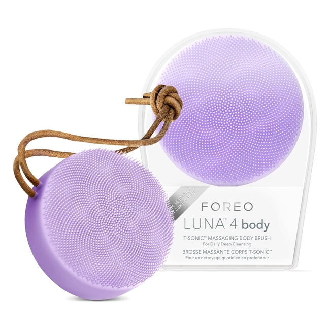 Foreo Luna 4 Body Lavender Massage Body Brush - Exfoliating Scrubber for Lymphatic Drainage - 100% Waterproof