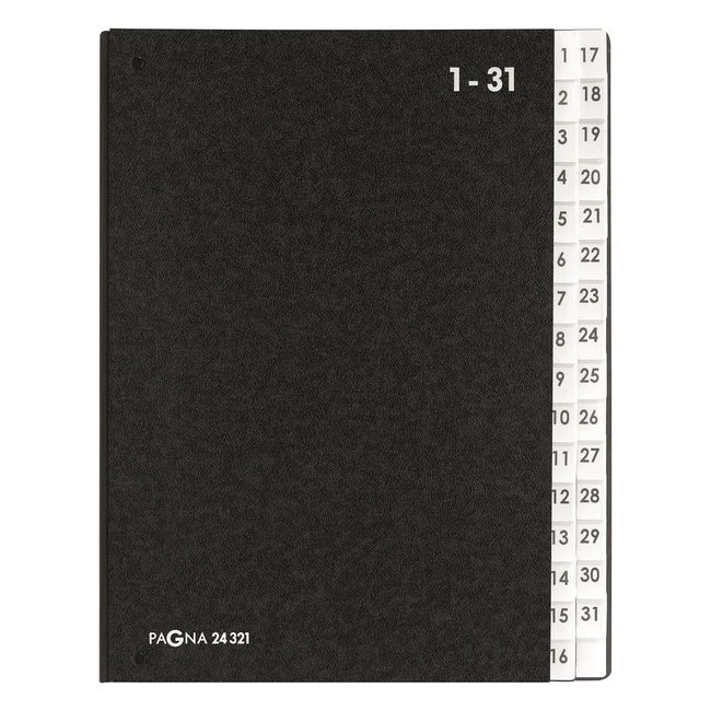 Agenda Pagna 24321 - Pestañas Numeradas - Tapa Dura - Negro