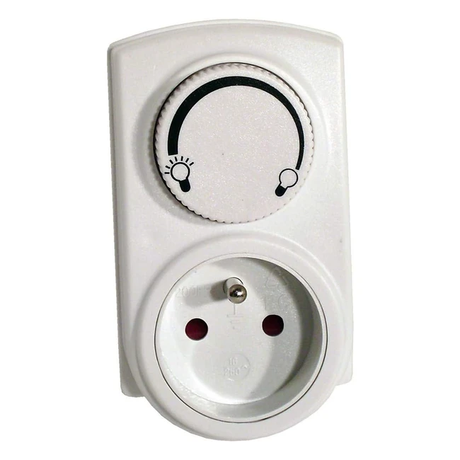 Chacon Enchufe Dimmer Blanco - Ajuste Continuo de Luz - 300W - Ref. 1x16A