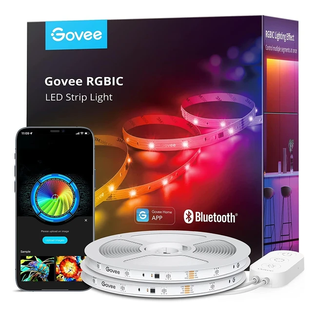 Govee RGBIC LED Strip 20m Bluetooth Musik Sync 64 Szenenmodi App-Steuerung