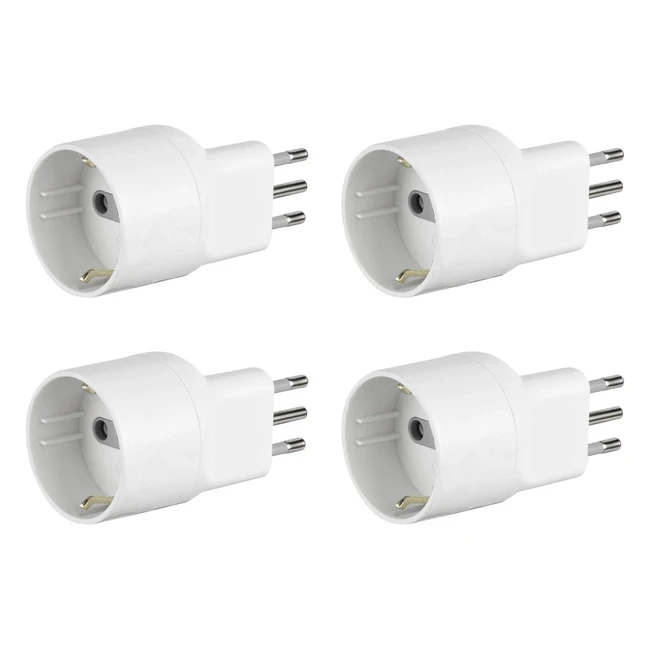 Adattatori Speciali Electraline 92375 - Salvaspazio Bianco - Confezione da 4