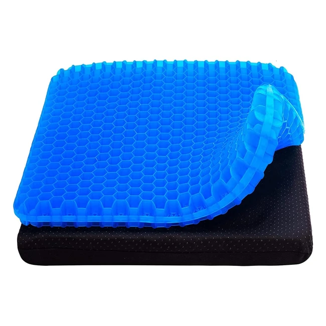 2022 New Large Gel Seat Cushion - Relieve Back Coccyx Pain - Double Thick - Honeycomb Design