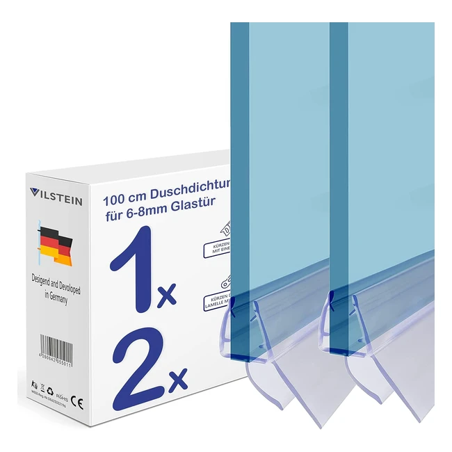 Juego de 2 juntas de ducha transparente Vilstein VSZSDI01X2 - Evita derrames y