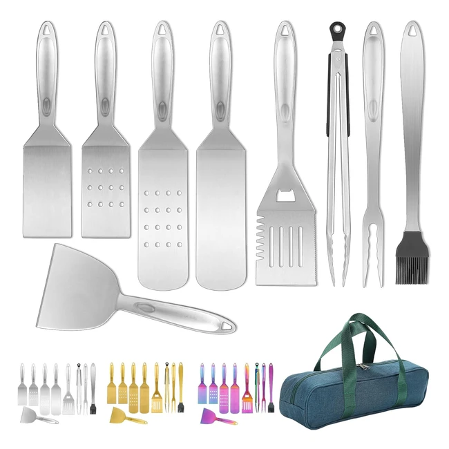 Accessoire barbecue 9 pices Kyraton griddle ustensiles barbecue acier inoxydab