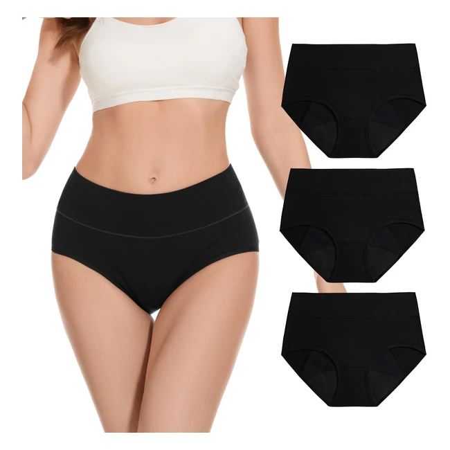 Molasus Washable Incontinence Pants for Women | High Absorbency | Period Underwear | Leakproof Cotton Knickers | Postpartum Bladder Control | Multipack