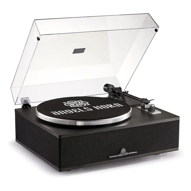 Angels Horn Giradischi Vinile Bluetooth - Alta Fedeltà - Edizione Classica Nera