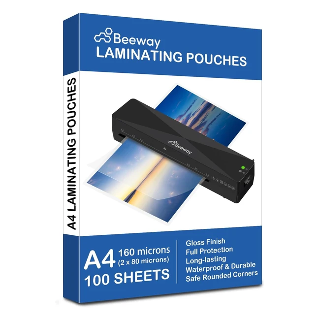 Beeway A4 Laminating Pouches - 100 Sheets - High Quality - Full Protection