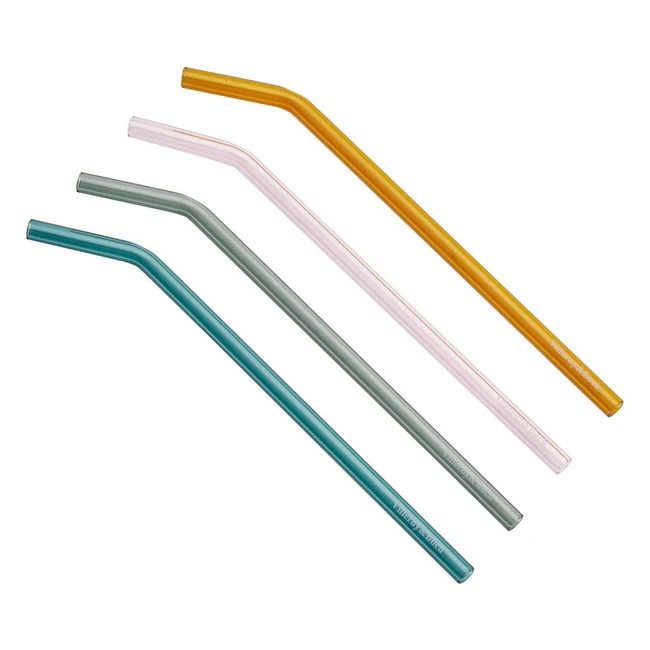 Villeroy & Boch Artesano Hot/Cold Beverages Straw Set - Set of 4 - 23cm - Borosilicate Glass - Coloured Universal