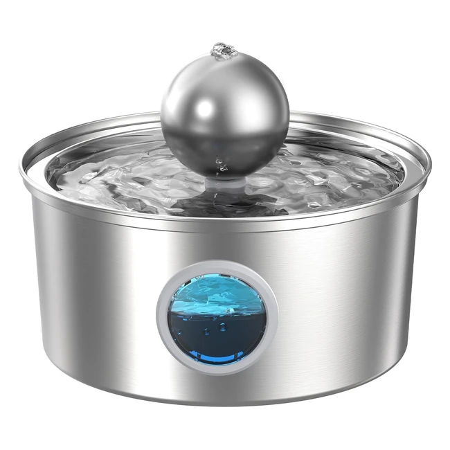 Fuente para Gatos de Acero Inoxidable - 32L - Diseño Esfera - Silenciosa