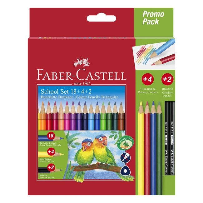 Juego de Lpices de Colores Faber-Castell 201597 - 24 Piezas - Para Nios y Ad