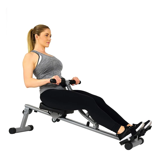 Sunny Health Fitness SFRW1205 - Adjustable Resistance Rowing Machine with Digita