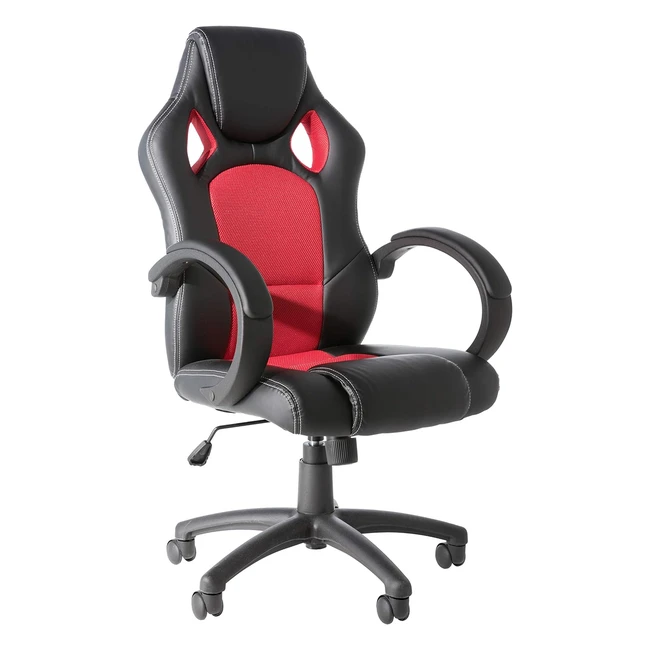 Alphason AOC5006R Daytona Racing Chair - Red, Fabric Inserts, Height Adjustable