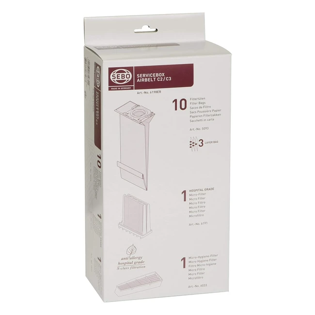 Sebo 6198ER Accessori e Ricambi per Aspirapolvere - Scatola di Servizio Originale
