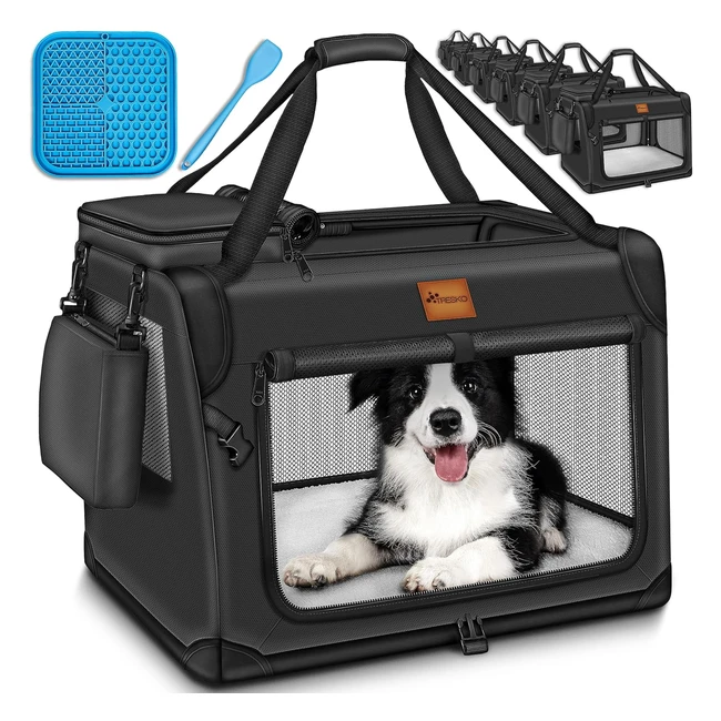 Tresko Hundebox faltbar inkl. Leckmatte & Spatel XXXL 102x69x69cm