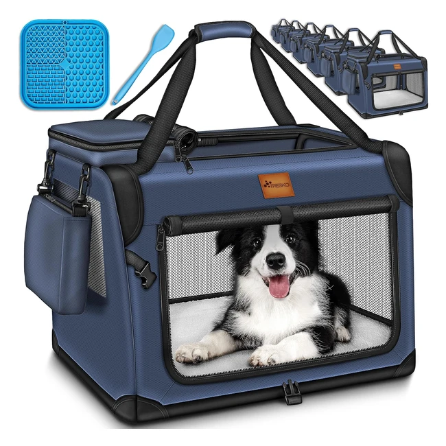 Tresko Hundebox faltbar inkl. Leckmatte und Spatel S 50x34x34cm