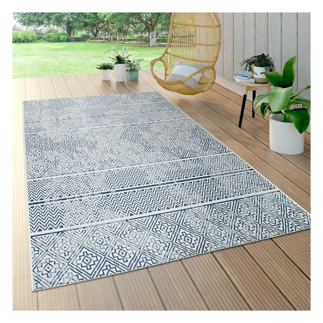 Tapis Intérieur Extérieur Paco Home - Moderne - 160x230 cm - Couleur Bleu 9