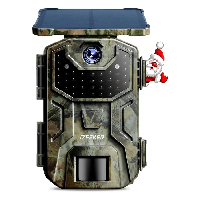 Caméra de chasse solaire 27k1520p 30fps 36MP - Vision nocturne - Étanche - Surveillance faune et sécurité