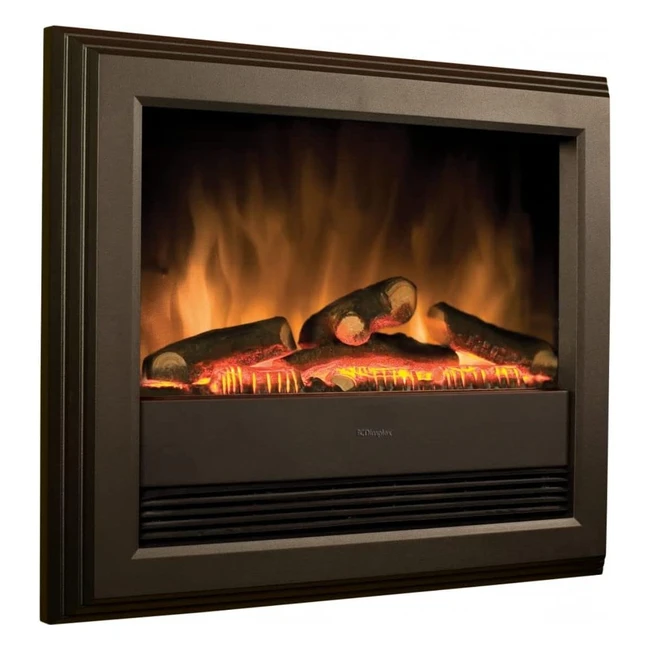 Dimplex Bach Optiflame Electric Wall Fire - Dark Grey/Black - LED Flame Effect - 2KW Heater - Remote Control