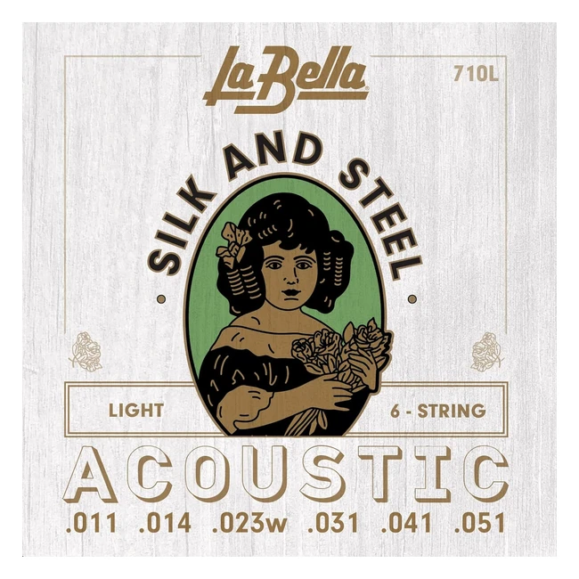 LaBella 710L - Gioco di Corde per Chitarra - Set Seta Acciaio - Tensione Light - 011 014 023 W 031 041 051
