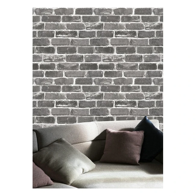 Papier peint autocollant mural brique vintage gris et rouge - 445cmx10m