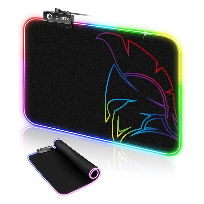 Alfombrilla de ratón gaming RGB LED Empire Gaming Dark Rainbow | Modo de iluminación 12 | Hidrorresistente | Antideslizante | PC/Mac