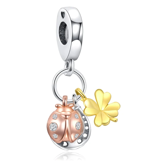 Charm Lamenars Nature Clover Fireflies Coccinella Flamingo in Argento 925 - Rega