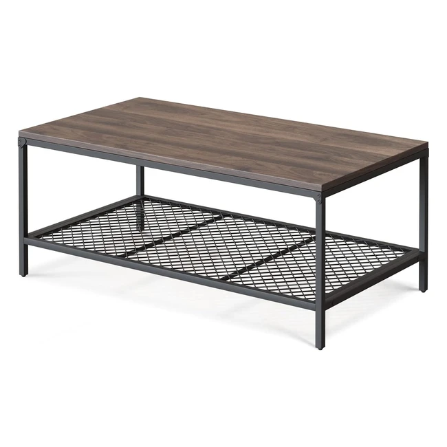 Tavolino da Salotto Novilla - Stile Retrò Industriale - Noce - Perfetto per Vari Ambienti Domestici