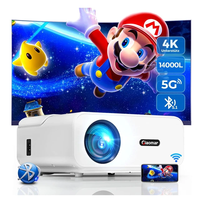 Projektor Upgrade 5G WiFi Bluetooth Projektor 14000 Lumen Native 1080p Full HD P