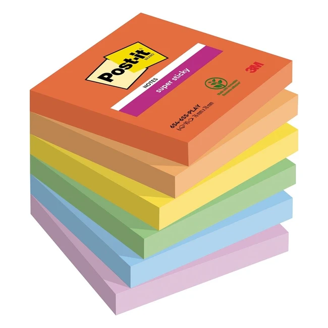 Post-it Foglietti Super Sticky Playful 6 blocchetti 90 fogliblocco 76mm x 76