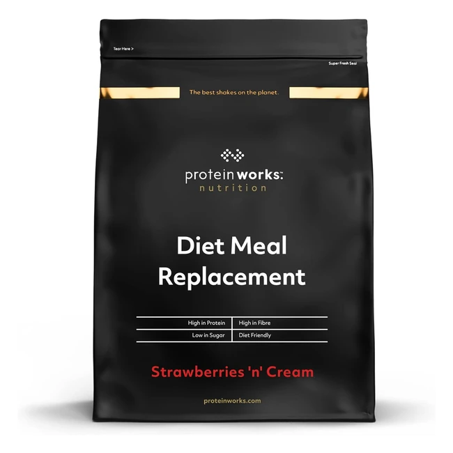 Protein Works Diet Meal Replacement Shake - High Protein, Supports Weight Loss - Strawberries n Cream
