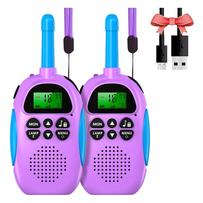 Walkie Talkie Uleway Recargable para Nios - Funcin VOX LCD Linterna - 2 Pi