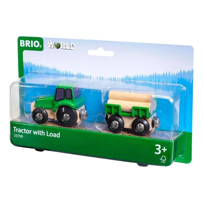 Trattore con rimorchio Brio 33799 - Giocattolo educativo per sviluppare l'immaginazione e le abilità sociali