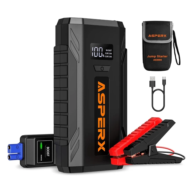 Asperx Jump Starter Power Pack 2000A Peak Car Battery Booster