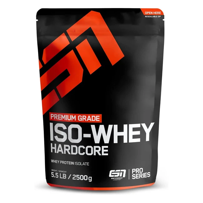 Esn Iso Whey Hardcore Protein Pulver Vanille 2500 g - Hochwertiges Produkt für Sportler und Gesunde Lebensweise