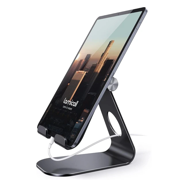 Lamicall Tablet Stand - Adjustable Holder for New 2022 iPad Pro & More - Sturdy & Portable - Black