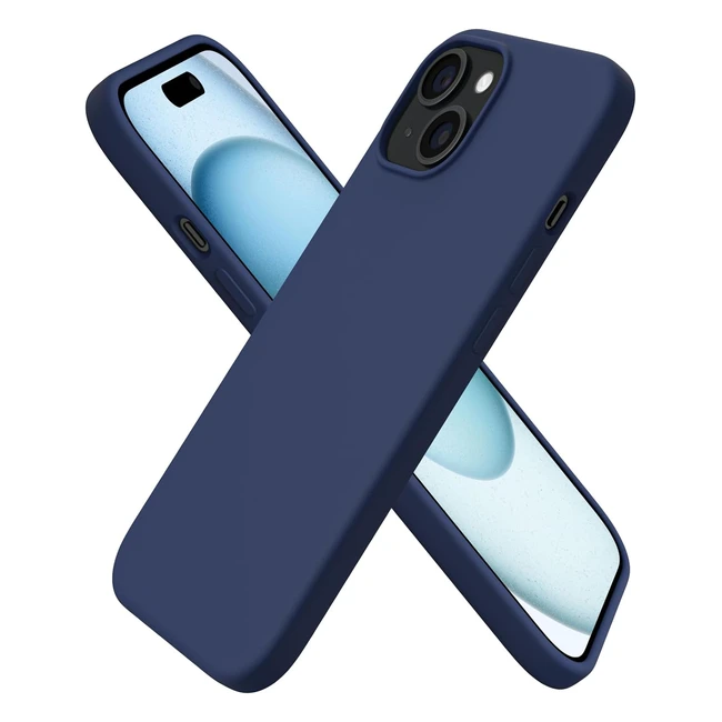 Cover iPhone 15 Ornarto Silicone 61 Pollici - Protezione Morbida in Gel - Blu