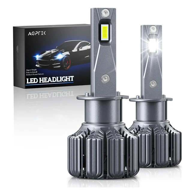AGPTEK Ampoules H1 LED 70W 12000lm - Lampe de phare pour voiture et moto - Feux 