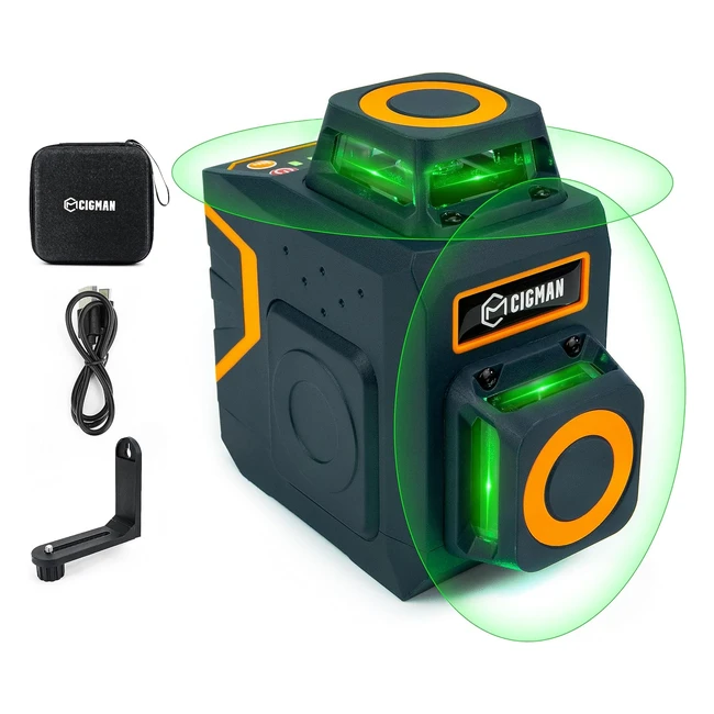 Nivel lser automtico Cigman CM720SE 2x360 verde con batera recargable y ba