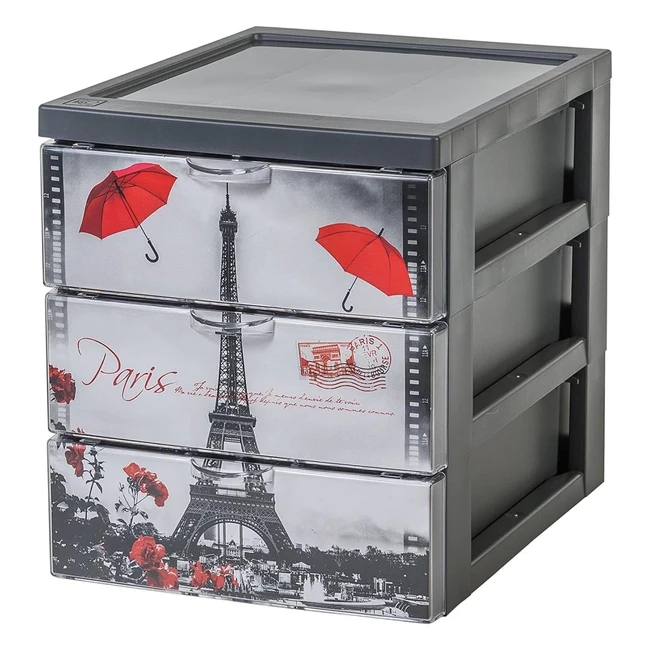 Tour de Rangement Plastique Iris Ohyama SCFA5 - 2L - Roues - Poignée Ergonomique